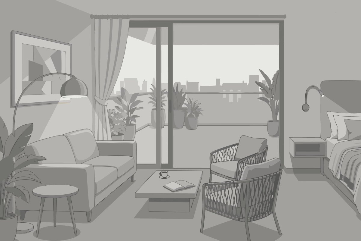 Chambre Lit Queen-Size Classique avec Balcon